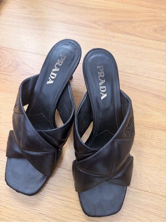 Prada Shoes - Prada Black Leather Twist-Strap Mules